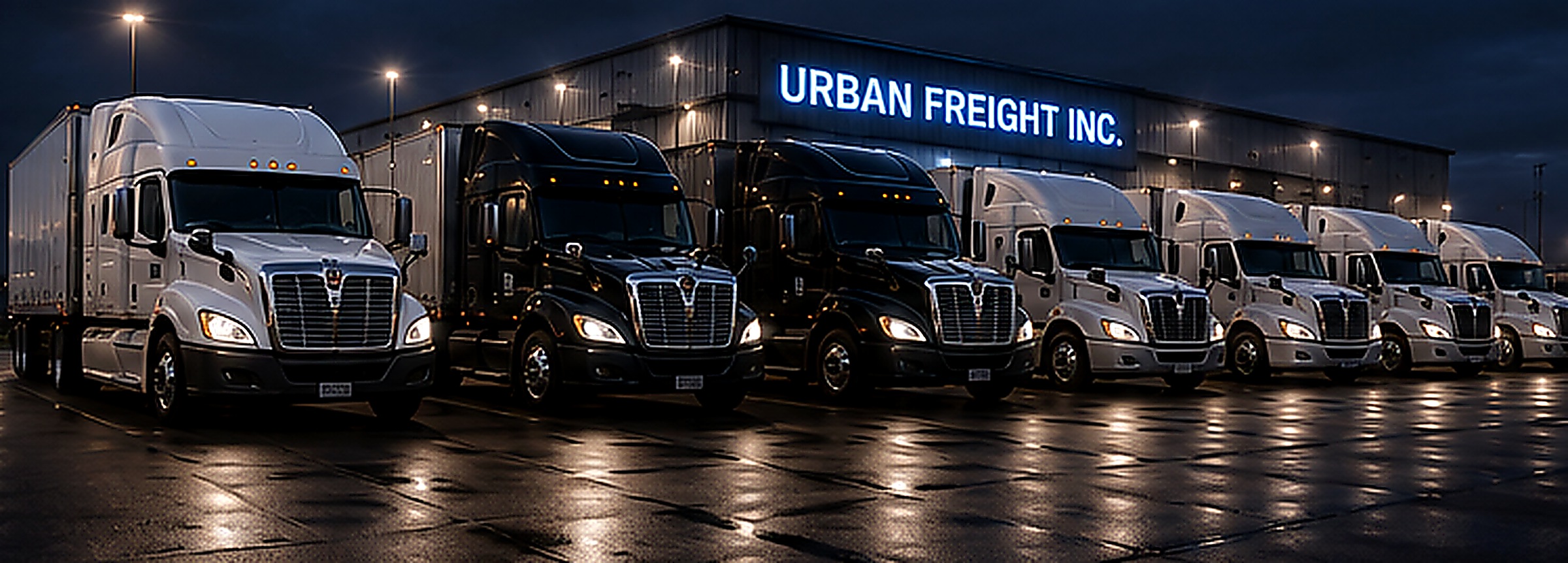 Urban Freight fleet at night